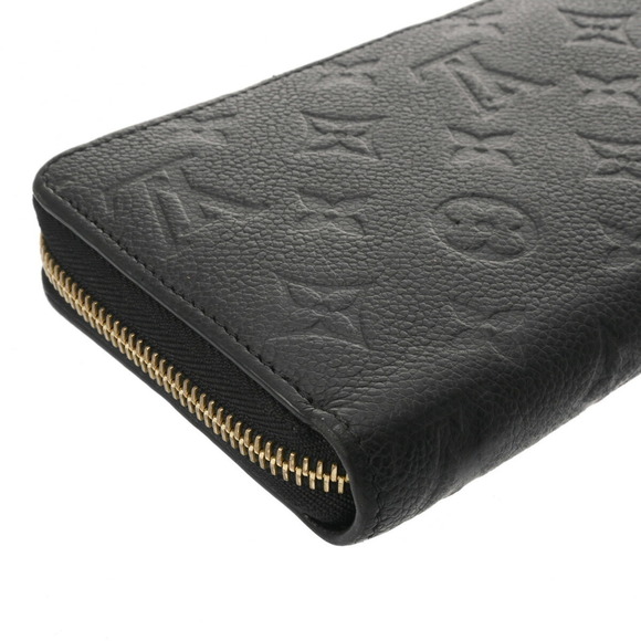 LOUIS VUITTON Monogram Empreinte Zippy Wallet Noir M61864 Women's Leather Long - Picture 6 of 13